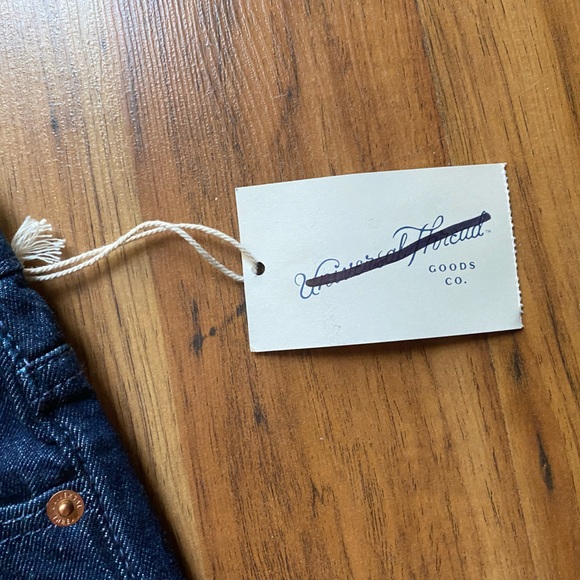 Universal Thread Vintage Stretch Midi Shorts Retro Dark Blue Jean Copper Accents - Picture 2 of 10